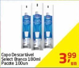 Tenda Atacado Copo descartável select branco 180ml pacote 100un oferta