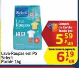 Tenda Atacado Lava-roupas em pó select 1kg oferta