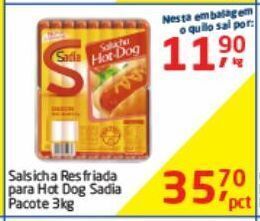 Tenda Atacado Salsicha resfriada para hot dog sadia 3kg oferta