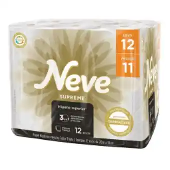Rede Compras Papel higiênico neutro folha tripla neve supreme 20m leve 12 pague 11 unidades oferta
