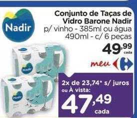 Carrefour Conjunto De Taças De Vidro Barone Nadir oferta