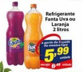 Vencedor Atacadista Refrigerante Fanta Uva ou Laranja 2L oferta