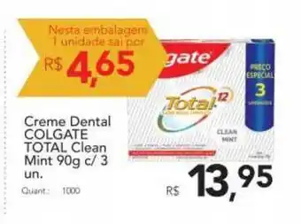 Supermercados Koch Creme Dental Colgate Total Clean Mint 90g c/ 3 oferta