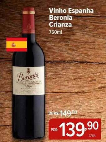 Perini Vinho Espanha Beronia Crianza oferta