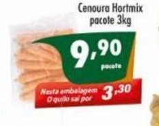Vencedor Atacadista Cenoura Hortmix pacote 3kg oferta