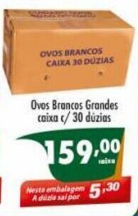 Vencedor Atacadista Ovos Brancos Grandes Caixa c/ 30 duzias oferta