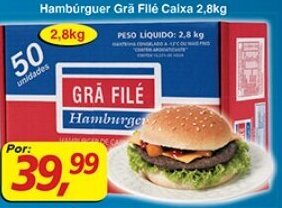 Supermercados Guanabara Hamburguer Gra file Caixa 2.8kg oferta