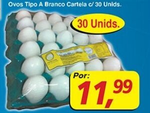 Supermercados Guanabara Ovos Tipo A Branco Cartela c/ 30 unids. oferta