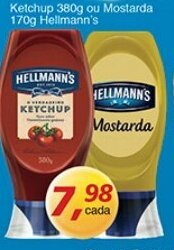 Supermercados Guanabara Ketchup 380g ou Mostarda 170g Hellmann's oferta