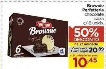 Carrefour Brownie Perfetteria Chocolate Caixa C- 6 50% Desconto Na 2a Unidade oferta