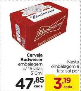 Carrefour Cerveja Budweiser Embalagem C- 15 Latas oferta