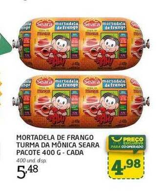 Cooper Mortadela De Frango Turma Da Mônica Seara oferta
