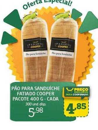 Cooper Pão Para Sanduíche Fatiado Cooper oferta