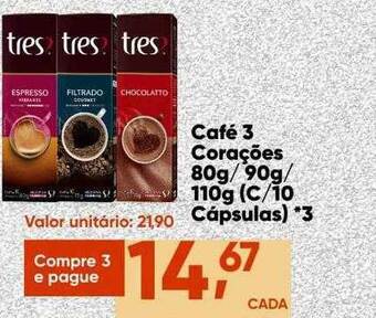 Imec Supermercados Café 3 Corações oferta