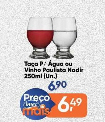 Imec Supermercados Taça P água Ou Vinho Paulista Nadir oferta