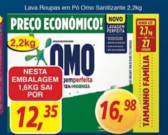 Supermercados Guanabara Lava roupas em po Omo Sanitizante 1.6kg oferta