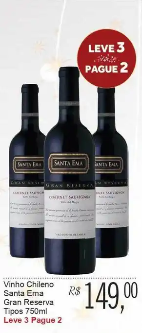 Festval Vinho Chileno Santa Ema Gran Reserva Tipos oferta