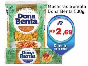 Tonin Superatacado Macarrão sêmola dona benta 500g oferta