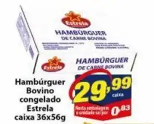 Vencedor Atacadista Hamburguer bovino Congelado Estrela caixa 36x56g oferta
