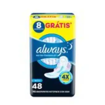 Sam's Club Absorvente com abas seca always noites tranquilas pacote 48 unidades leve mais pague menos oferta