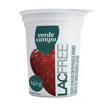 Iogurte desnatado morango zero lactose verde campo lacfree 140g