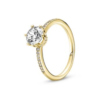 Pandora Anel solitario de coroa brilhante oferta
