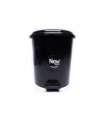 Lixeira top com pedal preta new plastic 7l 27,5x23x25cm 982