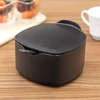 Açucareiro plástico due com colher 7,6x14,8cm preto - coza