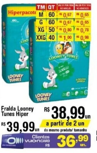 Fort Atacadista Fralda Looney Tunes Hiper oferta