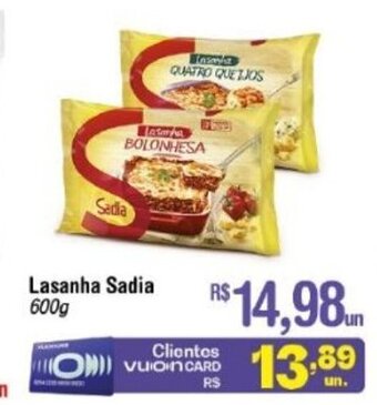 Fort Atacadista Lasanha Sadia 600g oferta