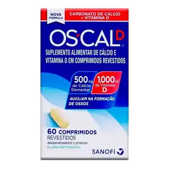 Suplemento vitamínico cálcio com vitamina d os-cal d 500mg + 1.000ui 60 comprimidos