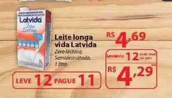 Nacional Leite Longa Vida Latvida Zero Lactose Semidesnatado oferta