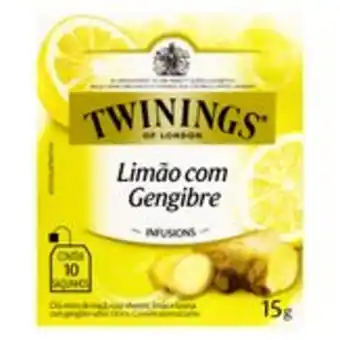 Chá limão com gengibre infusions twinings caixa 15g com 10 unidades