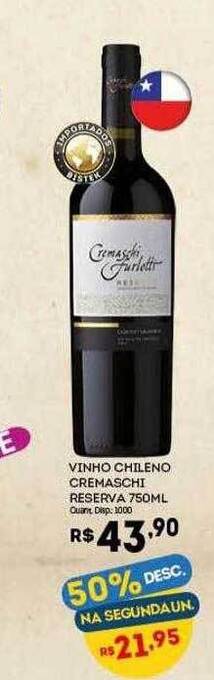 Vinho Chileno Cremaschi Reserva