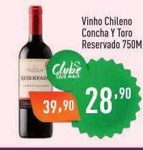 Supermercados Pague Menos Vinho Chileno Concha Y Toro Reservado oferta