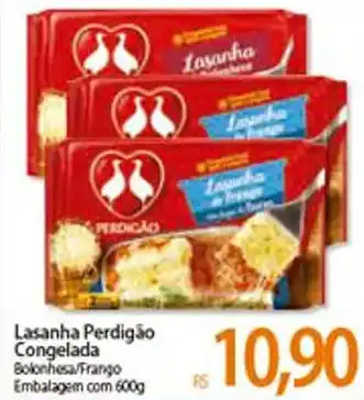 Atacadão Lasanha Perdigao congelada 600g oferta