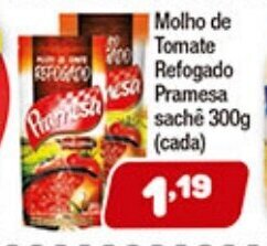 Molho de Tomate Refogado Pramesa sache 300g