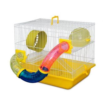Petz Gaiola bragança 3 tubos branca para hamster branca e amarela oferta