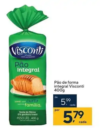 Coop Pao de forma integral Visconti 400g oferta