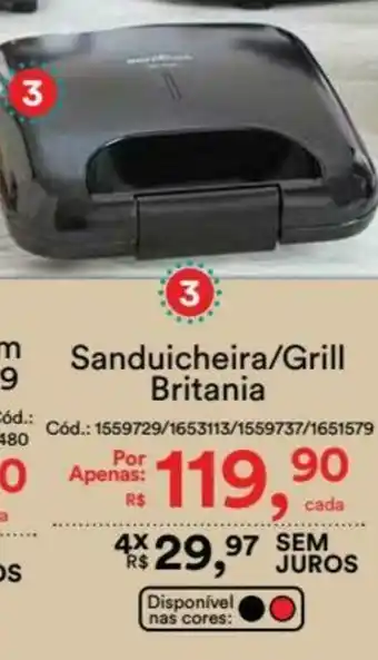 Casa e Vídeo Sanduicheira/ Grill Britania oferta