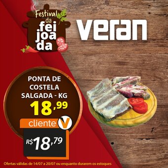 Veran Supermercados Ponta de Costela Salgada 1kg oferta
