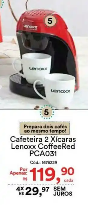 Cafeteira 2 Xicaras Lenoxx Coffered