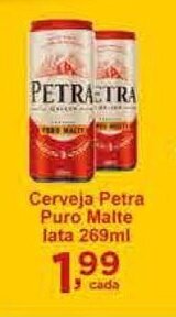 Rossi Supermercado Cerveja Petra Puro Malte lata 269ml oferta