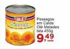 Rossi Supermercado Pessegos em Calda Ole Metades lata 450g oferta