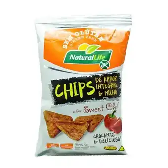 Verona Supermercados Chips de arroz integral natural life sweet chilli embalagem 70g oferta
