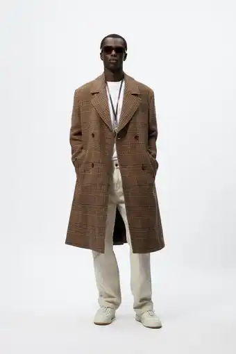 ZARA Casaco cruzado xadrez oferta