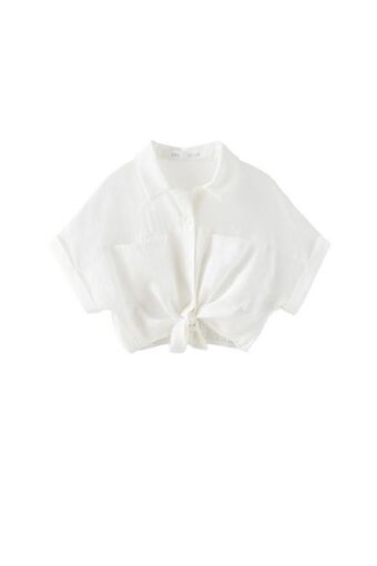 ZARA Camisa fluida com nó oferta