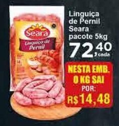 Rossi Supermercado Linguica de Pernil Seara pacote 1kg oferta