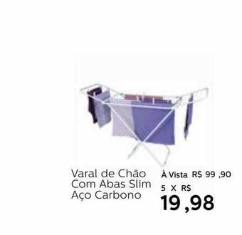 Varal De Chão Com Abas Slim Aço Carbono