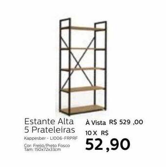 Estante Alta 5 Prateleiras